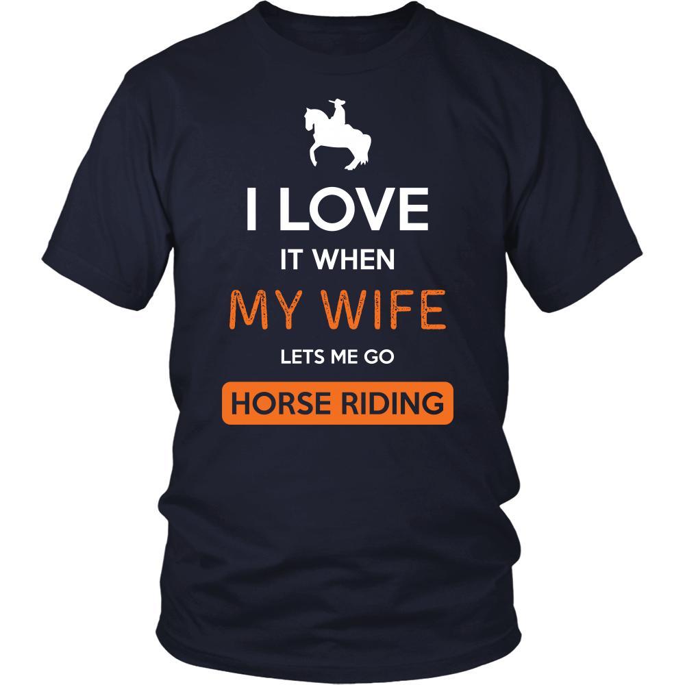 Horse riding Shirt - I love it when my wife lets me go Horse riding - Hobby Gift-T-shirt-Teelime | shirts-hoodies-mugs