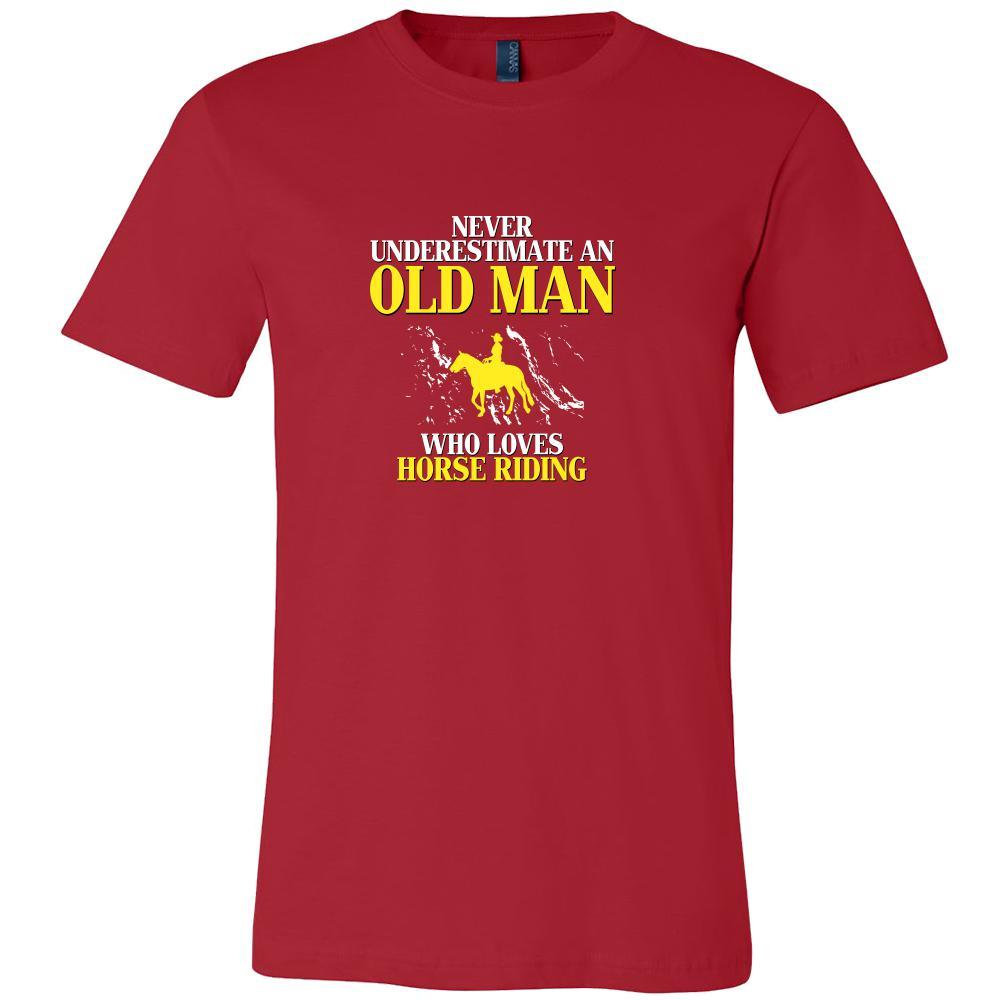 Horse riding Shirt - Never underestimate an old man who loves riding horses Grandfather Hobby Gift-T-shirt-Teelime | shirts-hoodies-mugs