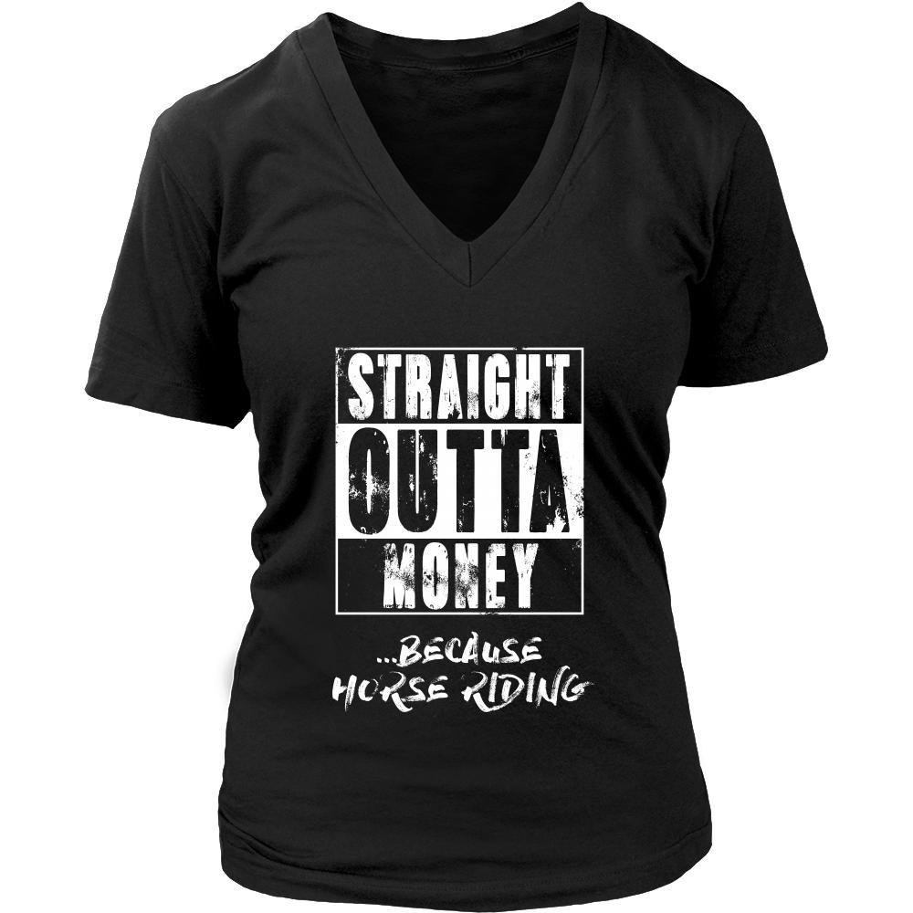 Horse riding Shirt - Straight outta money ...because Horse riding- Hobby Gift-T-shirt-Teelime | shirts-hoodies-mugs