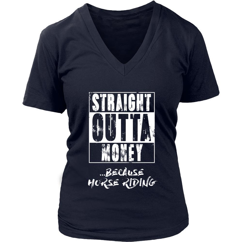 Horse riding Shirt - Straight outta money ...because Horse riding- Hobby Gift-T-shirt-Teelime | shirts-hoodies-mugs
