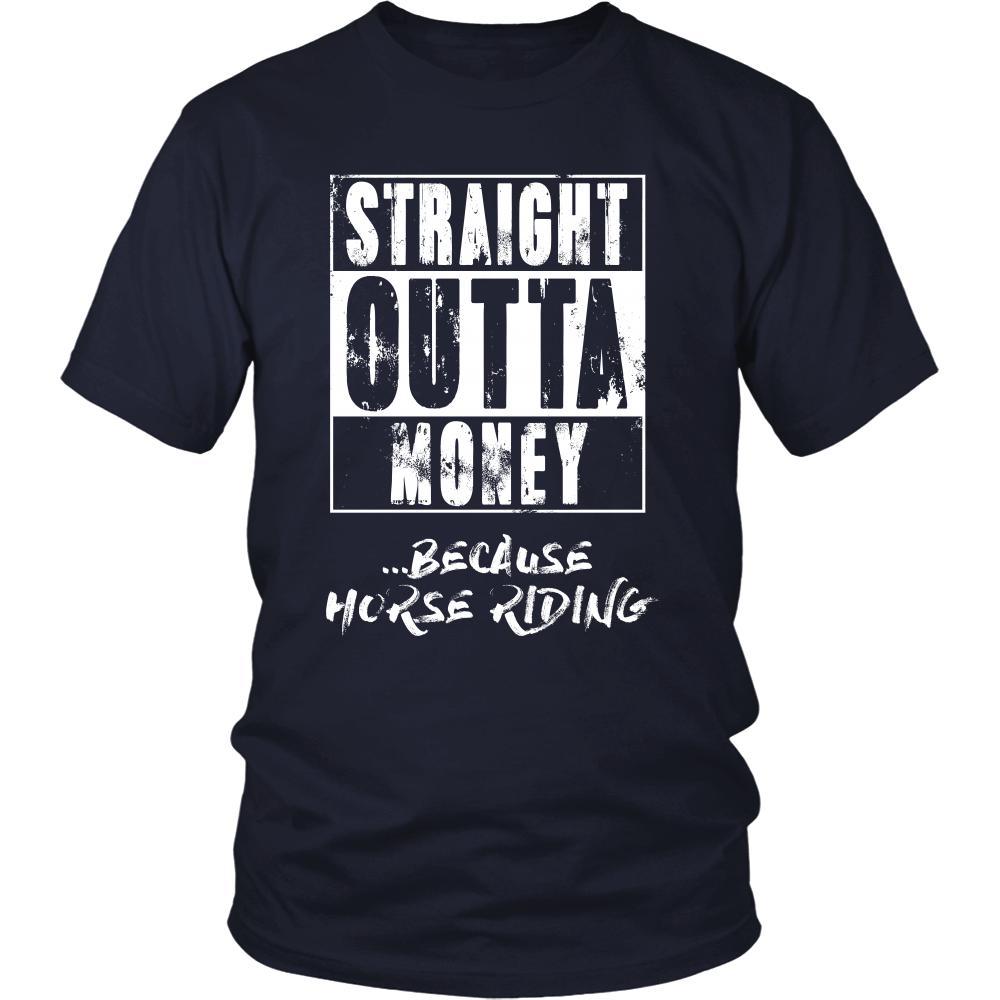 Horse riding Shirt - Straight outta money ...because Horse riding- Hobby Gift-T-shirt-Teelime | shirts-hoodies-mugs