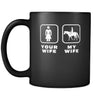 Horse Riding - Your wife My wife - 11oz Black Mug-Drinkware-Teelime | shirts-hoodies-mugs