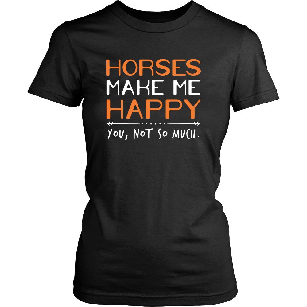 Horse Shirt - Horses Make Me Happy - Animal Lover Gift-T-shirt-Teelime | shirts-hoodies-mugs