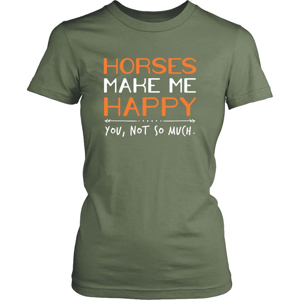 Horse Shirt - Horses Make Me Happy - Animal Lover Gift-T-shirt-Teelime | shirts-hoodies-mugs