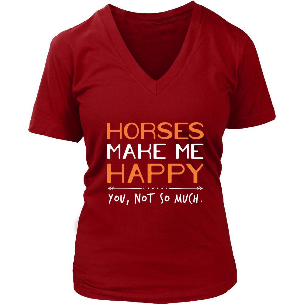 Horse Shirt - Horses Make Me Happy - Animal Lover Gift-T-shirt-Teelime | shirts-hoodies-mugs