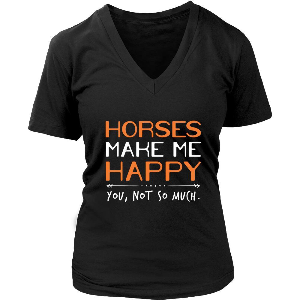 Horse Shirt - Horses Make Me Happy - Animal Lover Gift-T-shirt-Teelime | shirts-hoodies-mugs