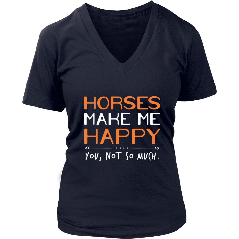 Horse Shirt - Horses Make Me Happy - Animal Lover Gift-T-shirt-Teelime | shirts-hoodies-mugs