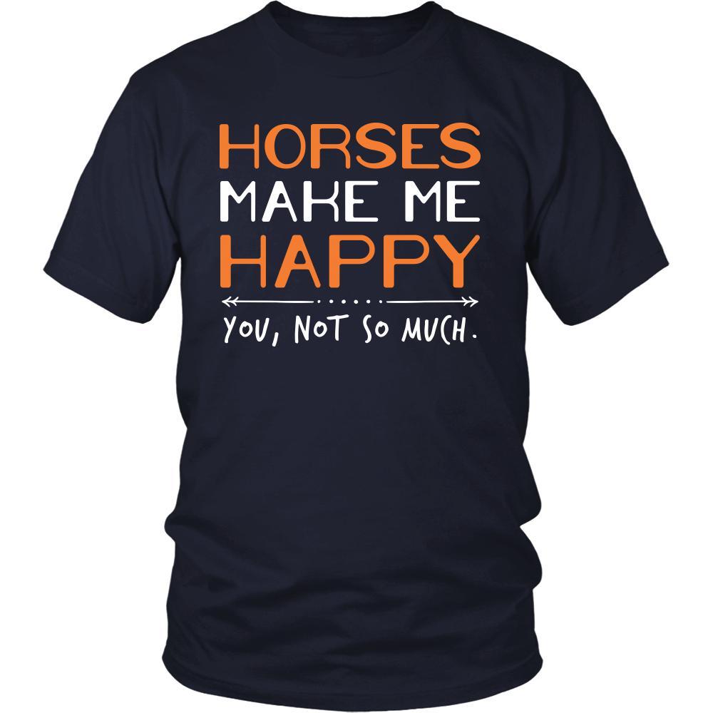 Horse Shirt - Horses Make Me Happy - Animal Lover Gift-T-shirt-Teelime | shirts-hoodies-mugs