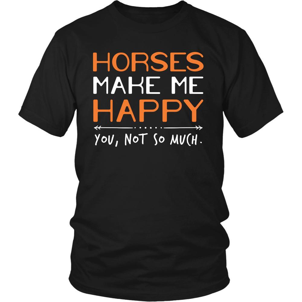 Horse Shirt - Horses Make Me Happy - Animal Lover Gift-T-shirt-Teelime | shirts-hoodies-mugs