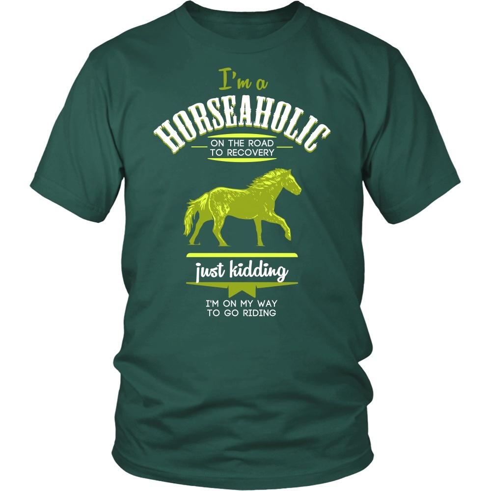 Horse T Shirt - I'm a Horseaholic I'm on my way to go riding-T-shirt-Teelime | shirts-hoodies-mugs