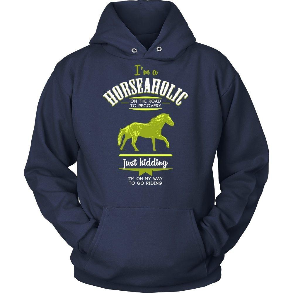 Horse T Shirt - I'm a Horseaholic I'm on my way to go riding-T-shirt-Teelime | shirts-hoodies-mugs