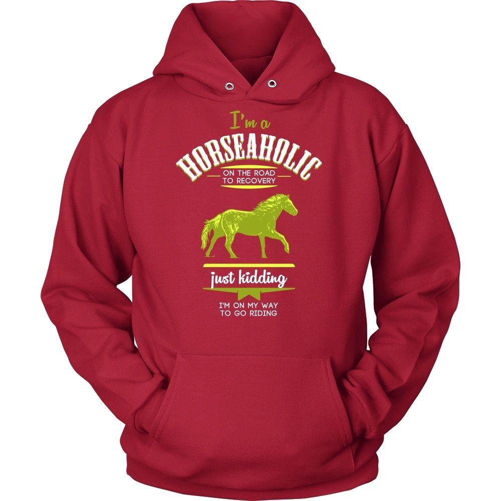 Horse T Shirt - I'm a Horseaholic I'm on my way to go riding-T-shirt-Teelime | shirts-hoodies-mugs