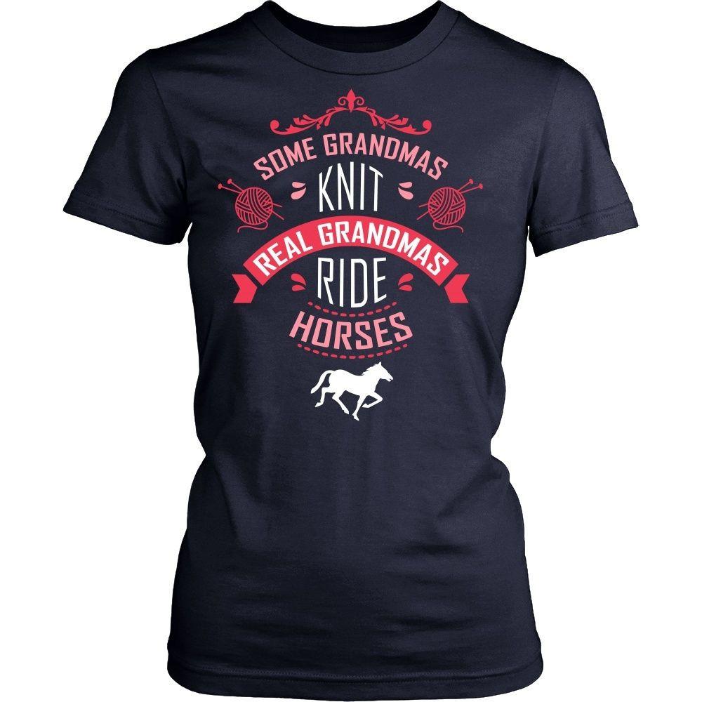 Horse T Shirt - Some Grandmas knit Real Grandmas ride-T-shirt-Teelime | shirts-hoodies-mugs