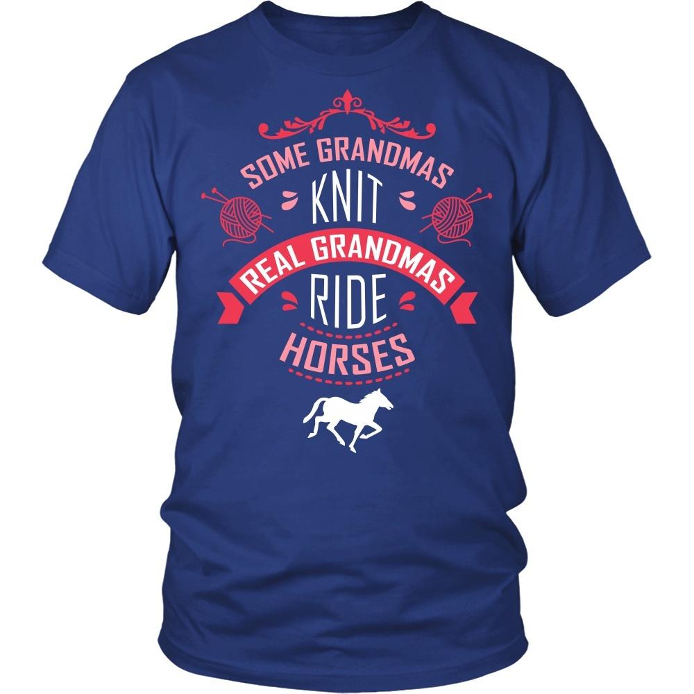 Horse T Shirt - Some Grandmas knit Real Grandmas ride-T-shirt-Teelime | shirts-hoodies-mugs