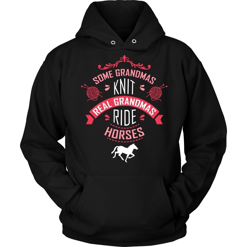 Horse T Shirt - Some Grandmas knit Real Grandmas ride-T-shirt-Teelime | shirts-hoodies-mugs