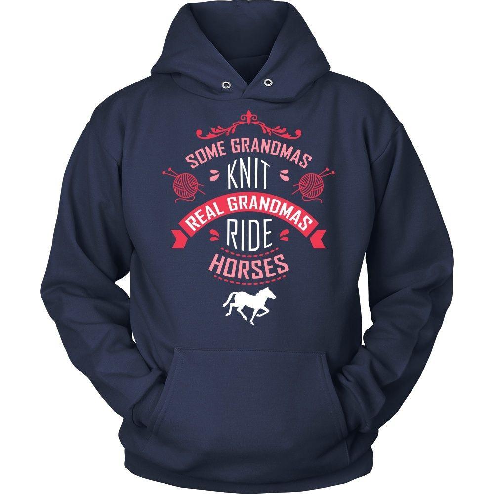 Horse T Shirt - Some Grandmas knit Real Grandmas ride-T-shirt-Teelime | shirts-hoodies-mugs
