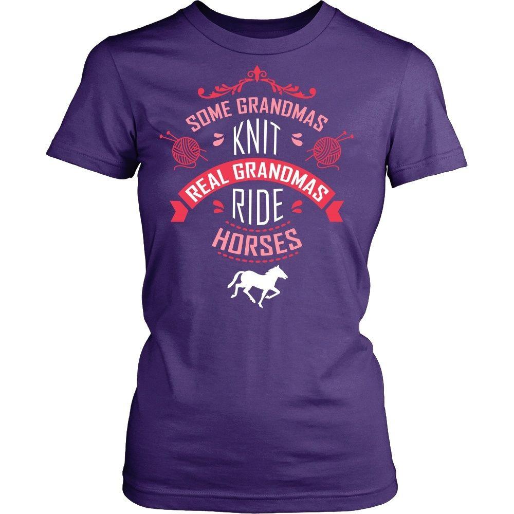 Horse T Shirt - Some Grandmas knit Real Grandmas ride-T-shirt-Teelime | shirts-hoodies-mugs