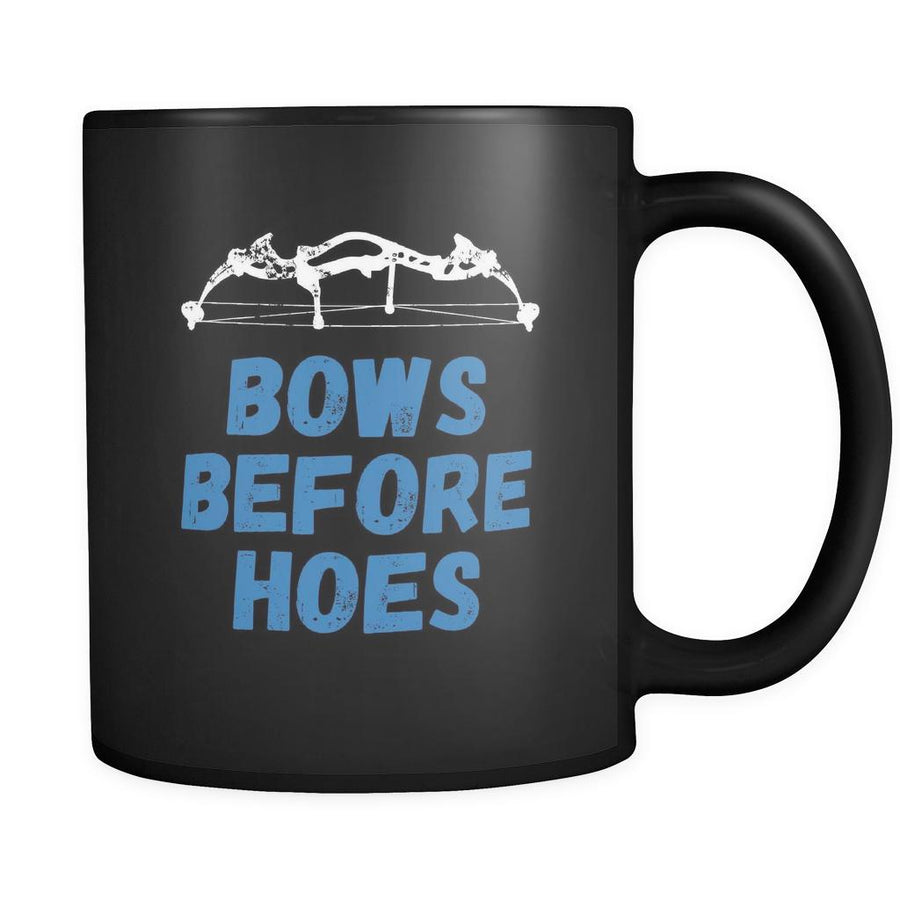 Hunting Bows before hoes 11oz Black Mug-Drinkware-Teelime | shirts-hoodies-mugs