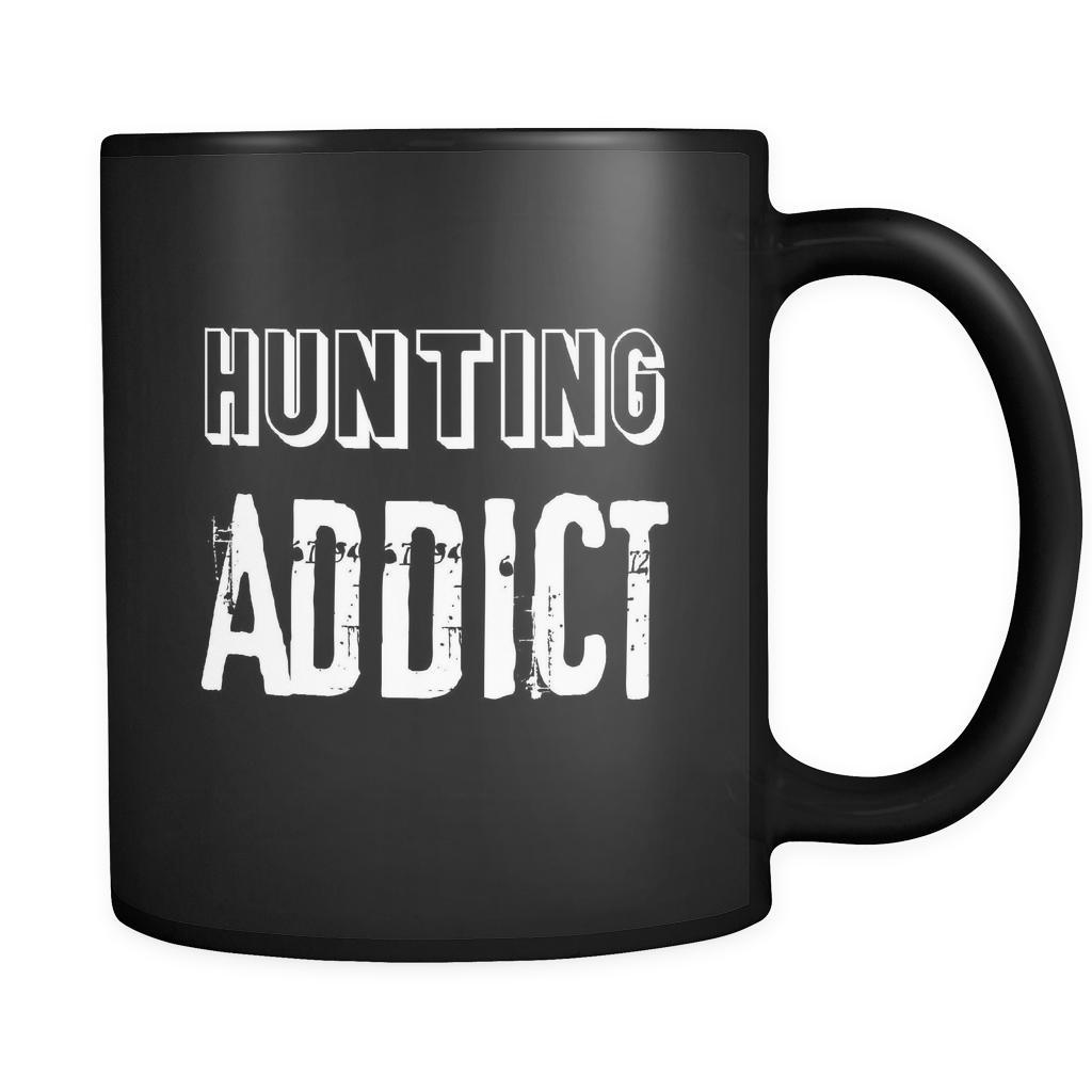 Hunting Hunting Addict 11oz Black Mug-Drinkware-Teelime | shirts-hoodies-mugs