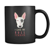 I love my Bull Terrier mug- Bull Terrier Cofee cup Dog Lover 11oz Black-Drinkware-Teelime | shirts-hoodies-mugs