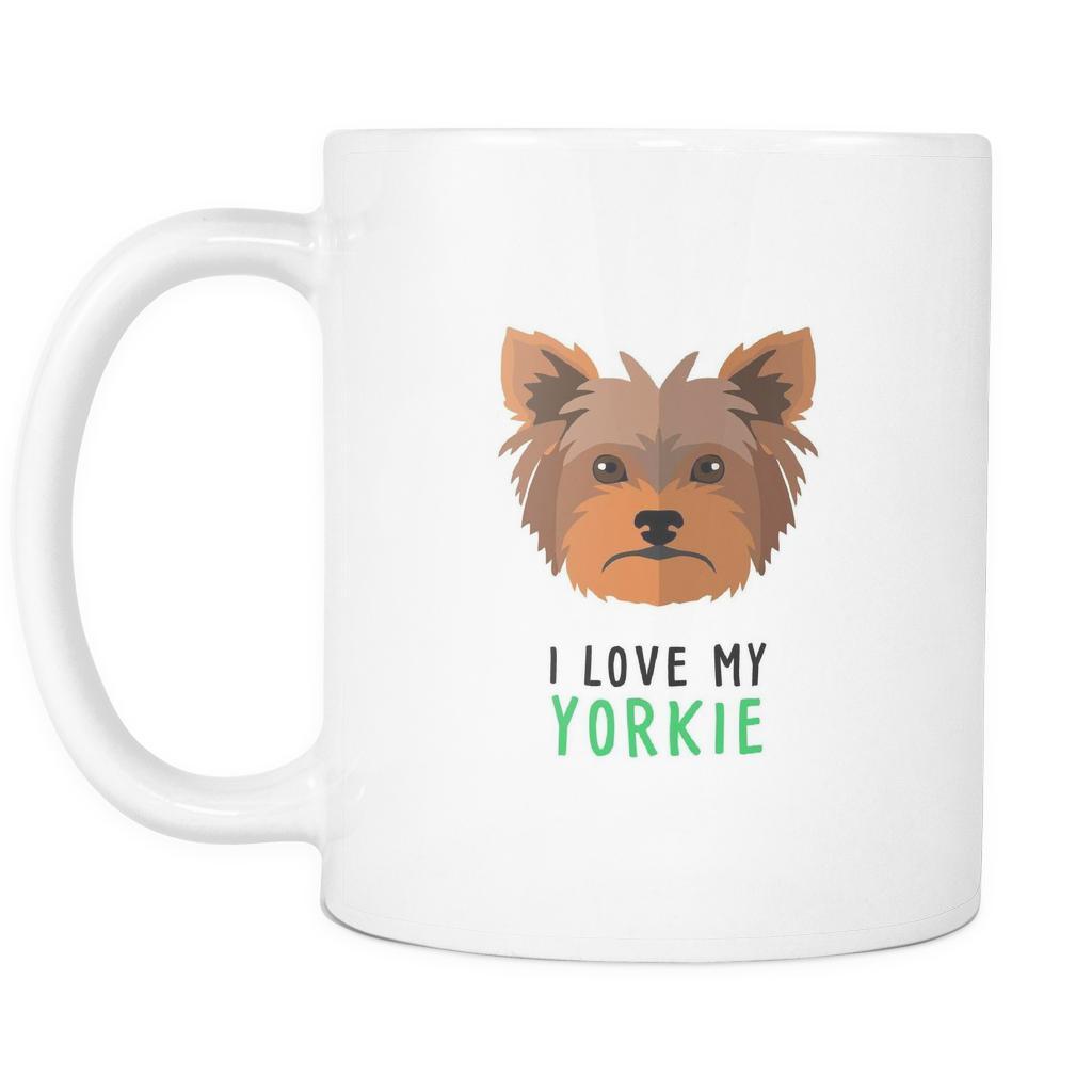 I love my Yorkie mug - dogs cup dogs gifts funny dog mug (11oz) White-Drinkware-Teelime | shirts-hoodies-mugs