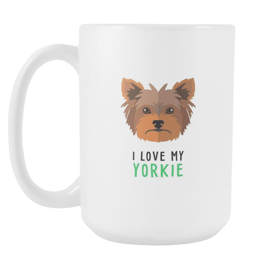 I love my Yorkie mug - dogs cup dogs gifts funny dog mug (15oz)-Drinkware-Teelime | shirts-hoodies-mugs
