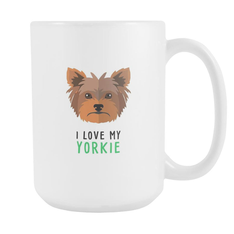 I love my Yorkie mug - dogs cup dogs gifts funny dog mug (15oz)-Drinkware-Teelime | shirts-hoodies-mugs