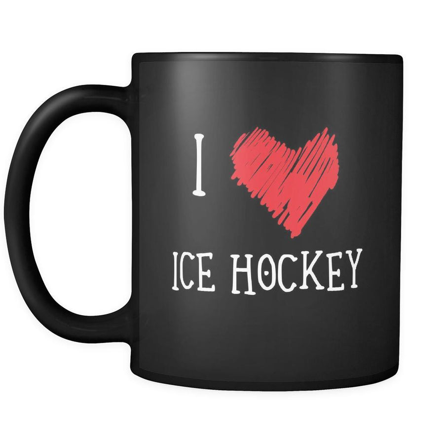 Ice Hockey I Love Ice Hockey 11oz Black Mug-Drinkware-Teelime | shirts-hoodies-mugs