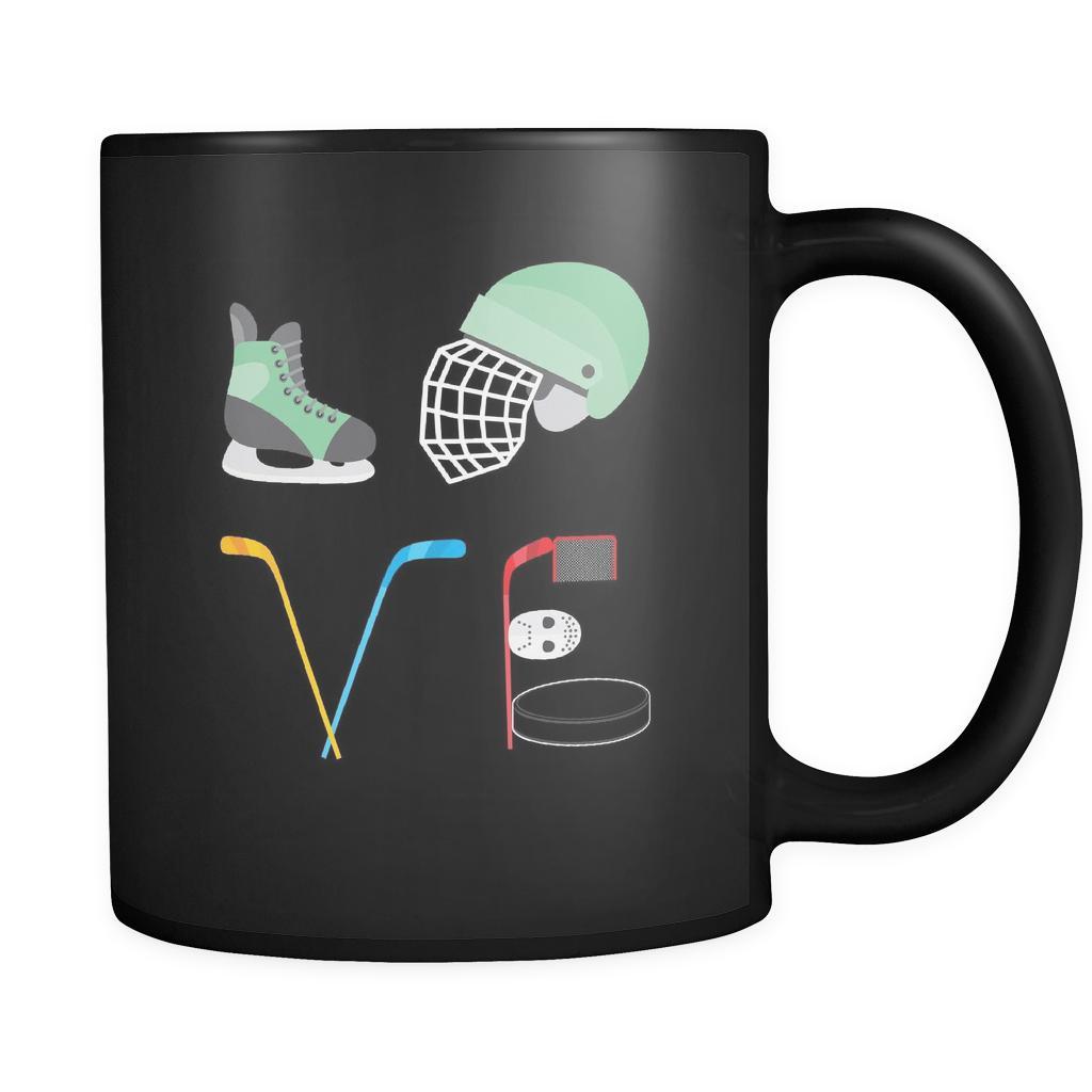 Ice Hockey - LOVE Ice Hockey - 11oz Black Mug-Drinkware-Teelime | shirts-hoodies-mugs