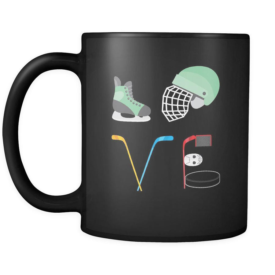 Ice Hockey - LOVE Ice Hockey - 11oz Black Mug-Drinkware-Teelime | shirts-hoodies-mugs