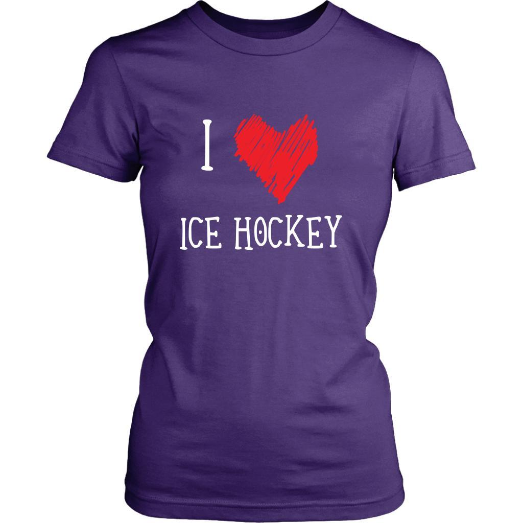 Ice Hockey t-shirt - I Love Ice Hockey - Women Gift-T-shirt-Teelime | shirts-hoodies-mugs