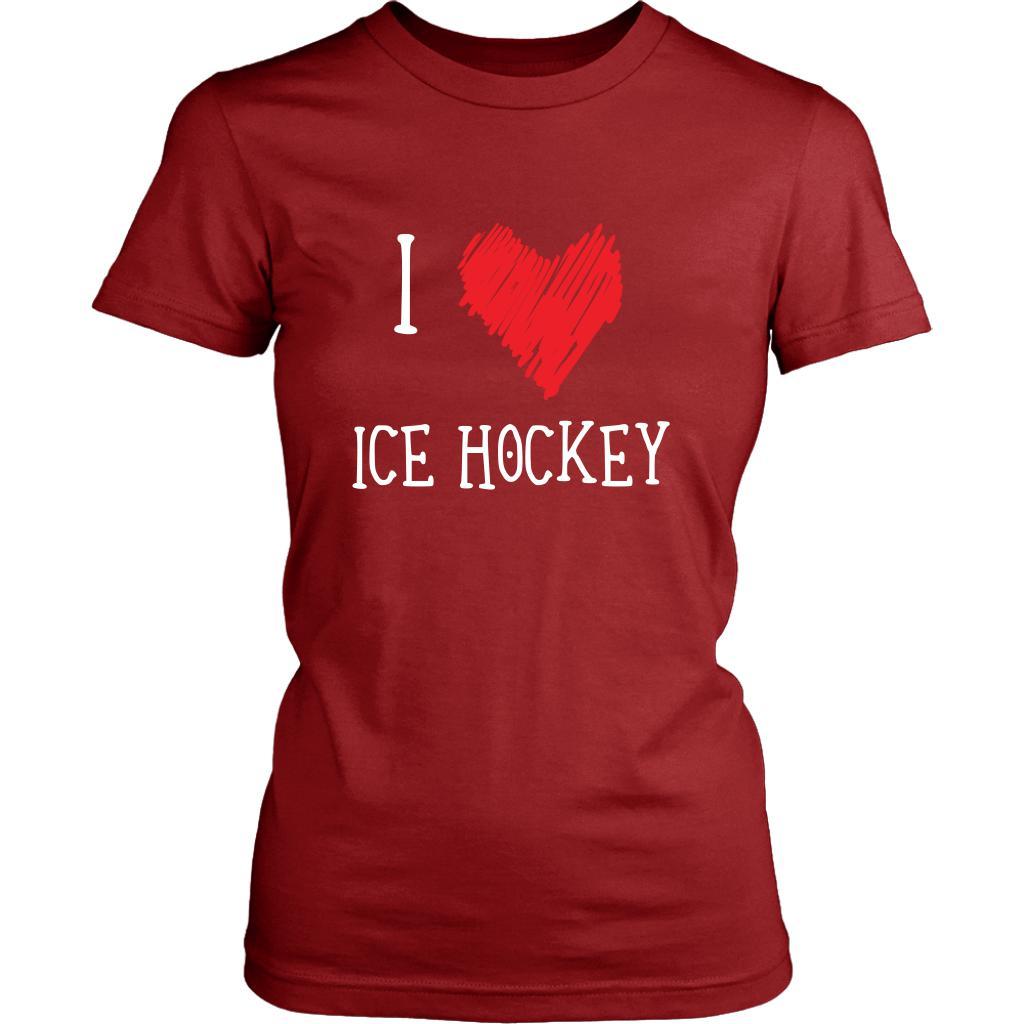 Ice Hockey t-shirt - I Love Ice Hockey - Women Gift-T-shirt-Teelime | shirts-hoodies-mugs