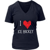 Ice Hockey V-neck shirt - I Love Ice Hockey - Women Gift-T-shirt-Teelime | shirts-hoodies-mugs