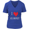 Ice Hockey V-neck shirt - I Love Ice Hockey - Women Gift-T-shirt-Teelime | shirts-hoodies-mugs