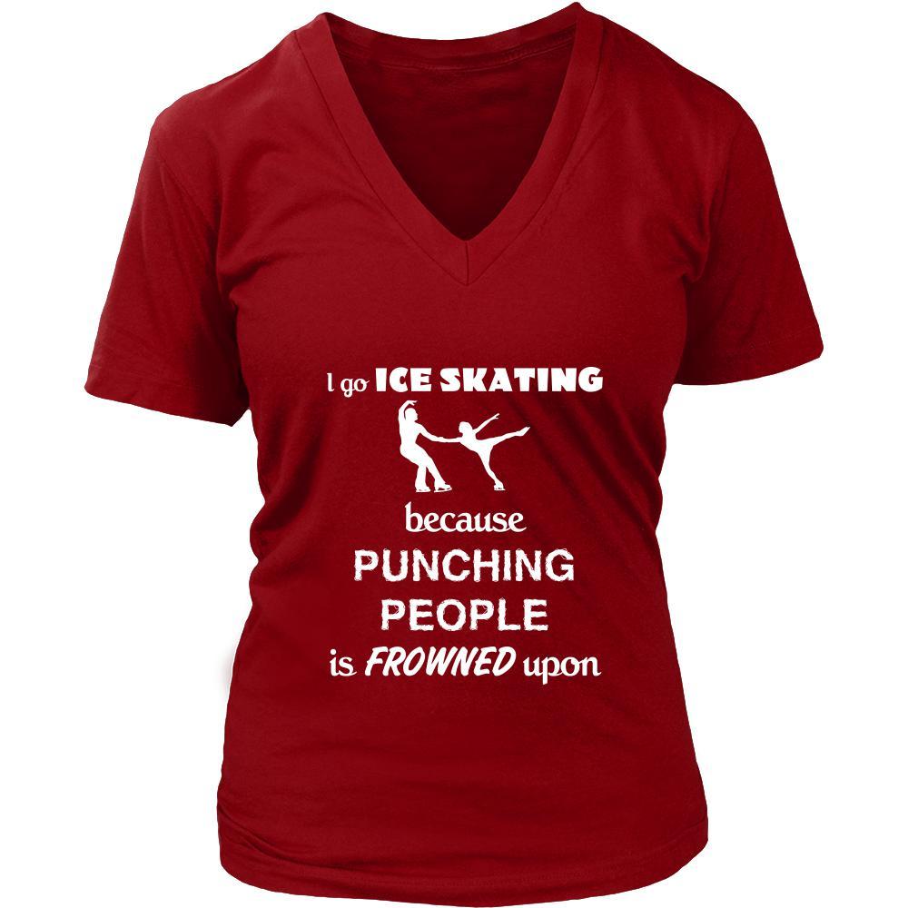Ice skating - I go Ice skating because punching people is frowned upon - Skate Hobby Shirt-T-shirt-Teelime | shirts-hoodies-mugs