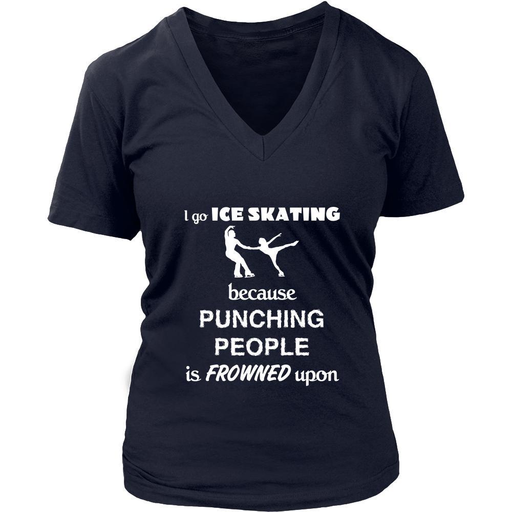 Ice skating - I go Ice skating because punching people is frowned upon - Skate Hobby Shirt-T-shirt-Teelime | shirts-hoodies-mugs