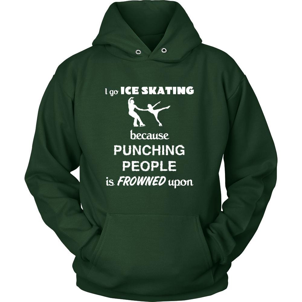 Ice skating - I go Ice skating because punching people is frowned upon - Skate Hobby Shirt-T-shirt-Teelime | shirts-hoodies-mugs