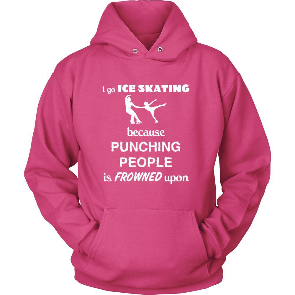 Ice skating - I go Ice skating because punching people is frowned upon - Skate Hobby Shirt-T-shirt-Teelime | shirts-hoodies-mugs