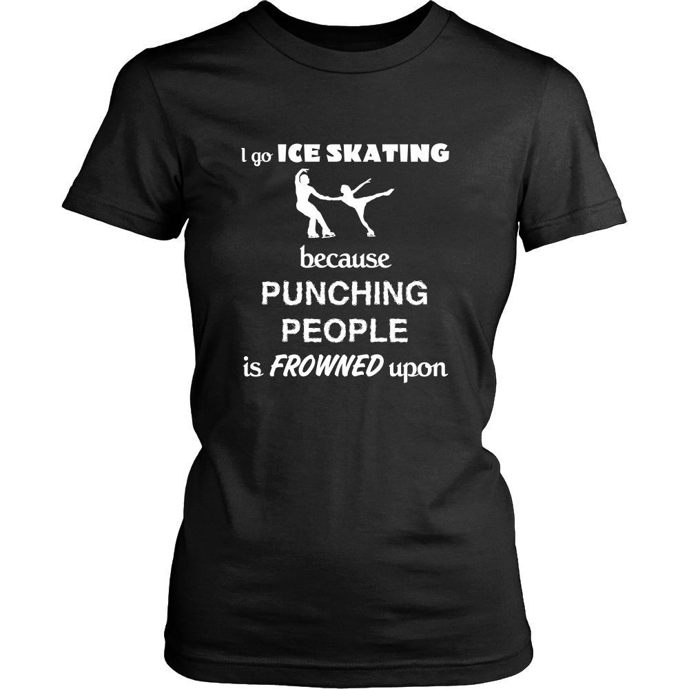 Ice skating - I go Ice skating because punching people is frowned upon - Skate Hobby Shirt-T-shirt-Teelime | shirts-hoodies-mugs