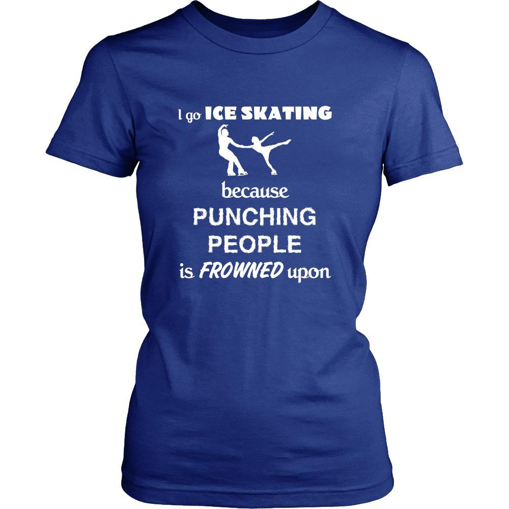 Ice skating - I go Ice skating because punching people is frowned upon - Skate Hobby Shirt-T-shirt-Teelime | shirts-hoodies-mugs
