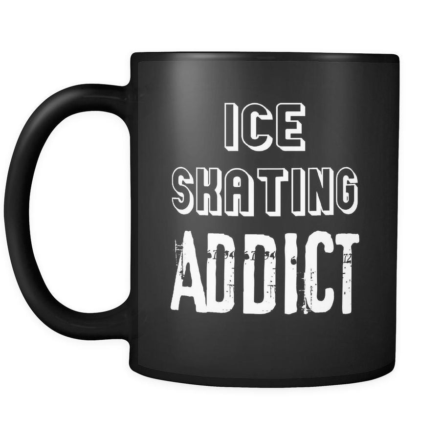 Ice skating Ice skating Addict 11oz Black Mug-Drinkware-Teelime | shirts-hoodies-mugs