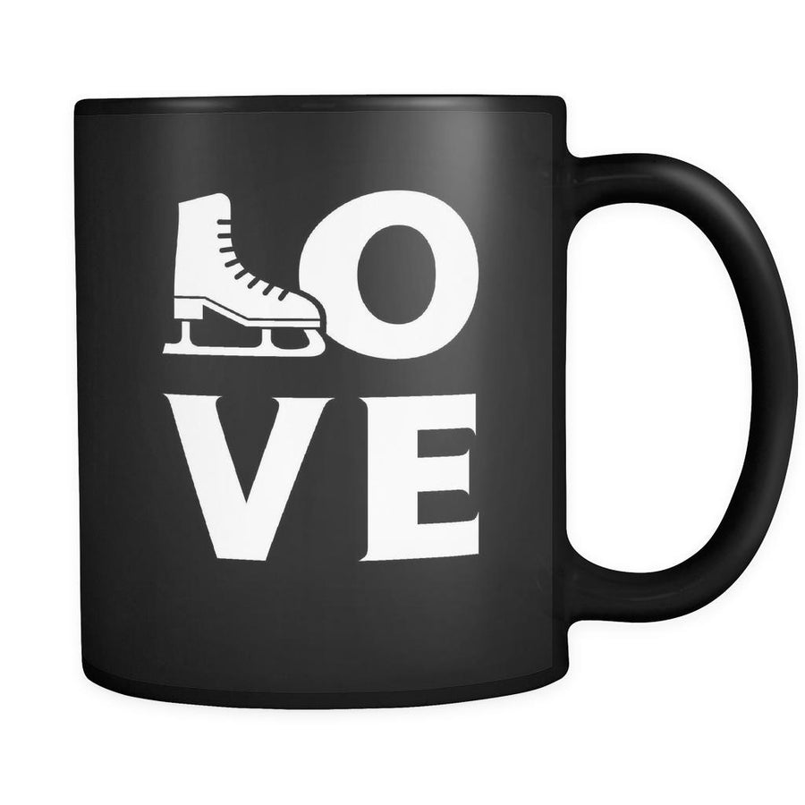 Ice skating - LOVE Ice skating - 11oz Black Mug-Drinkware-Teelime | shirts-hoodies-mugs