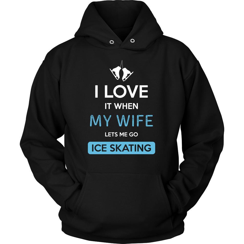 Ice skating Shirt - I love it when my wife lets me go Ice skating - Hobby Gift-T-shirt-Teelime | shirts-hoodies-mugs
