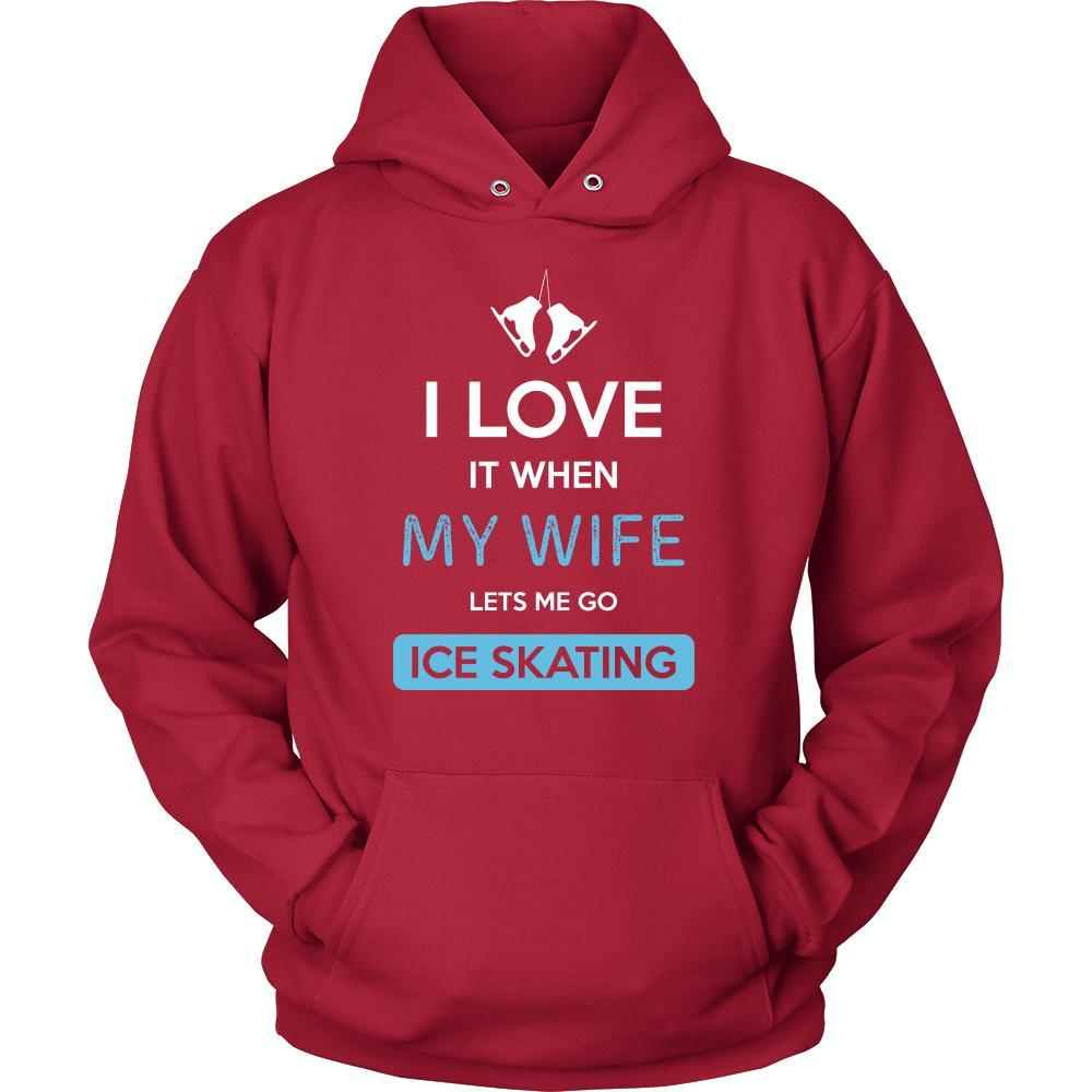 Ice skating Shirt - I love it when my wife lets me go Ice skating - Hobby Gift-T-shirt-Teelime | shirts-hoodies-mugs