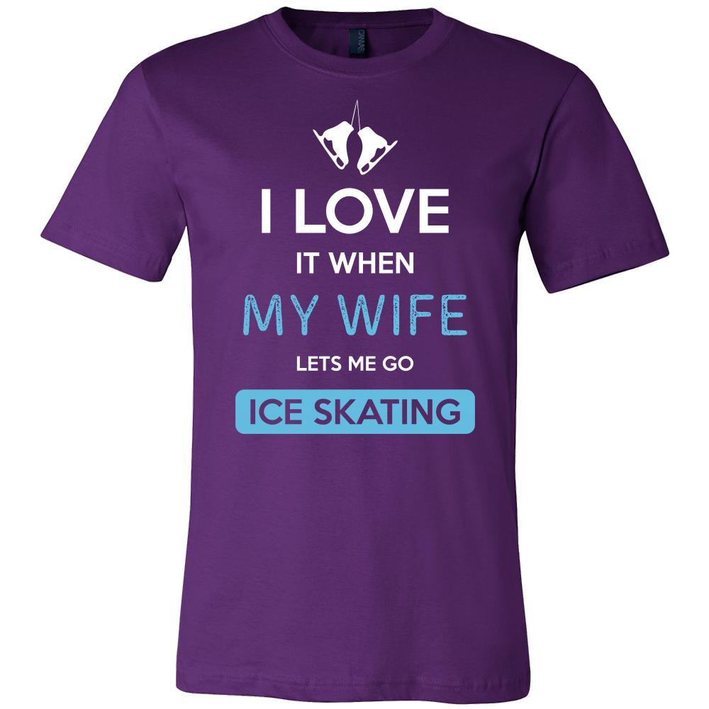 Ice skating Shirt - I love it when my wife lets me go Ice skating - Hobby Gift-T-shirt-Teelime | shirts-hoodies-mugs