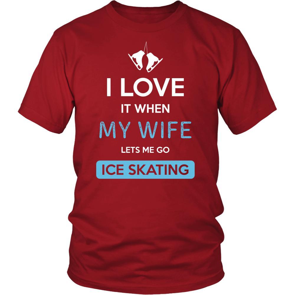 Ice skating Shirt - I love it when my wife lets me go Ice skating - Hobby Gift-T-shirt-Teelime | shirts-hoodies-mugs