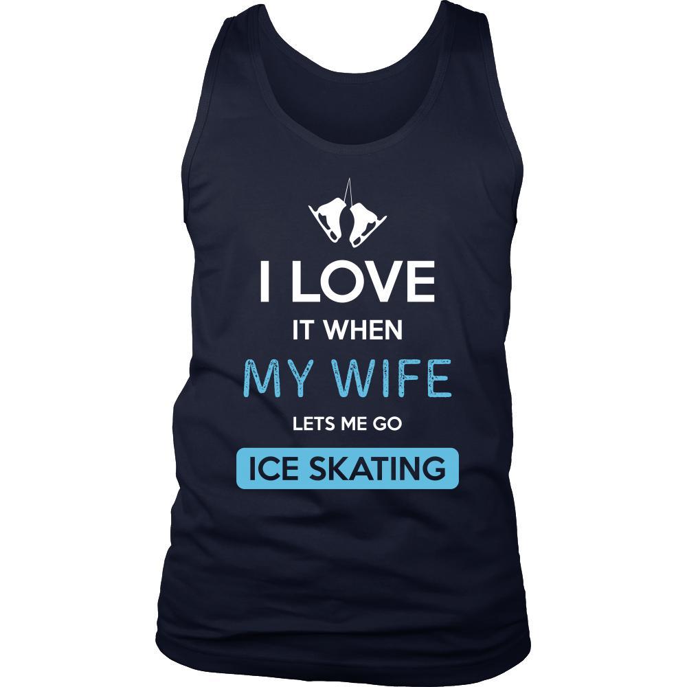 Ice skating Shirt - I love it when my wife lets me go Ice skating - Hobby Gift-T-shirt-Teelime | shirts-hoodies-mugs