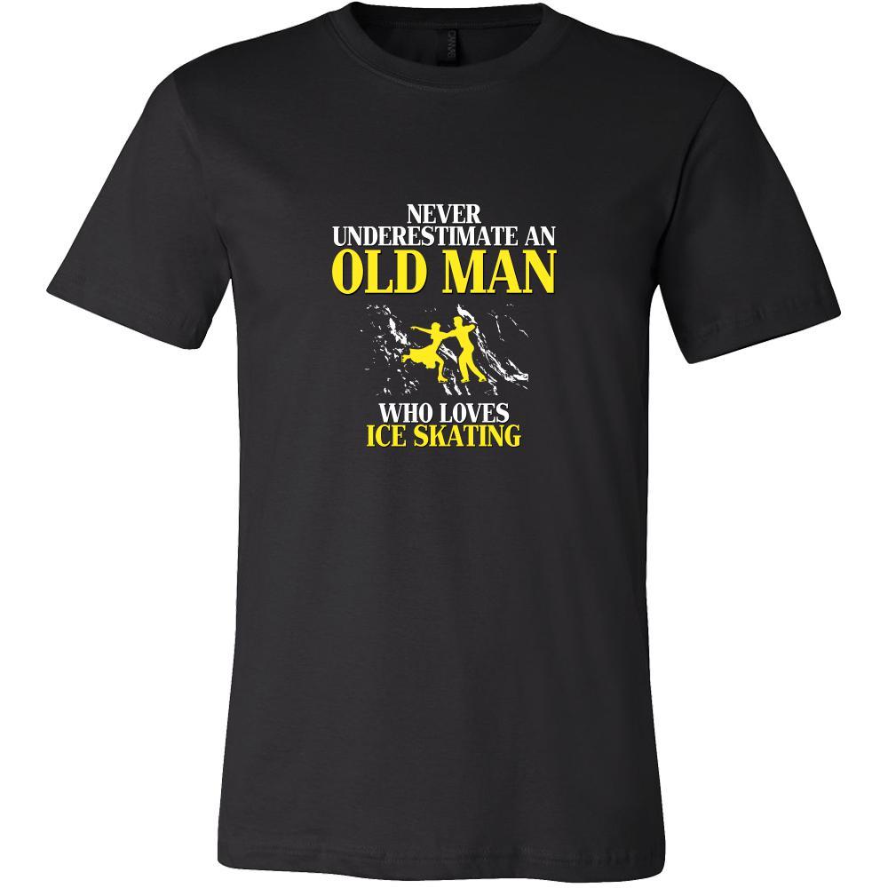 Ice skating Shirt - Never underestimate an old man who loves ice skating Grandfather Hobby Gift-T-shirt-Teelime | shirts-hoodies-mugs