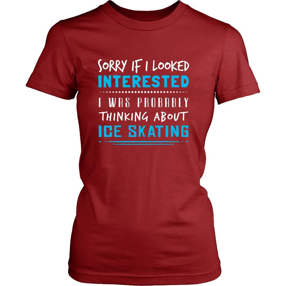 Ice Skating Shirt - Sorry If I Looked Interested, I think about Ice Skating - Hobby Gift-T-shirt-Teelime | shirts-hoodies-mugs