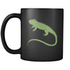 Iguana Animal Illustration 11oz Black Mug-Drinkware-Teelime | shirts-hoodies-mugs